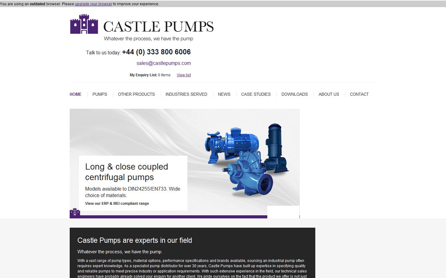 Castle Pumps Ltd Website