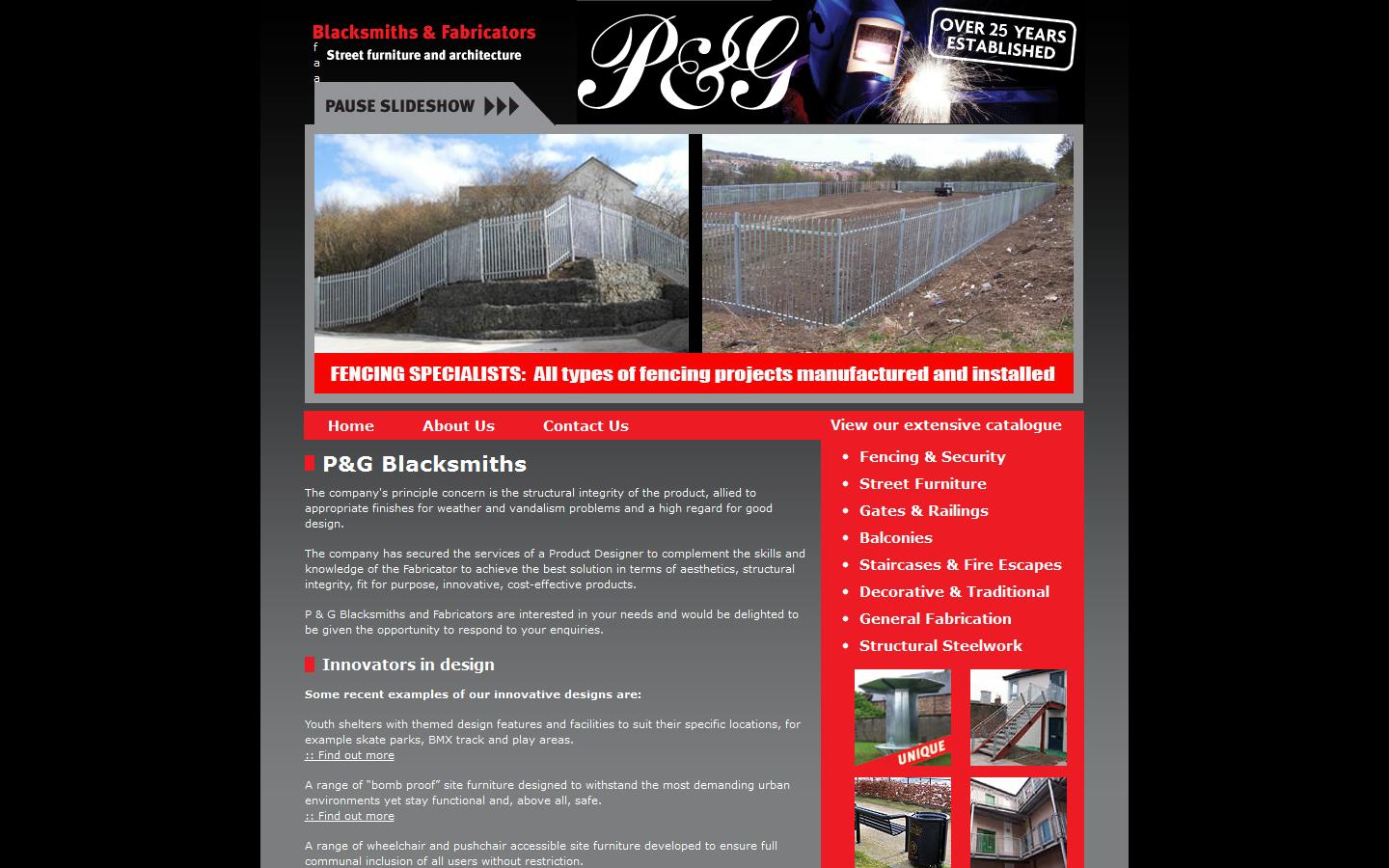 P & G Blacksmiths Website