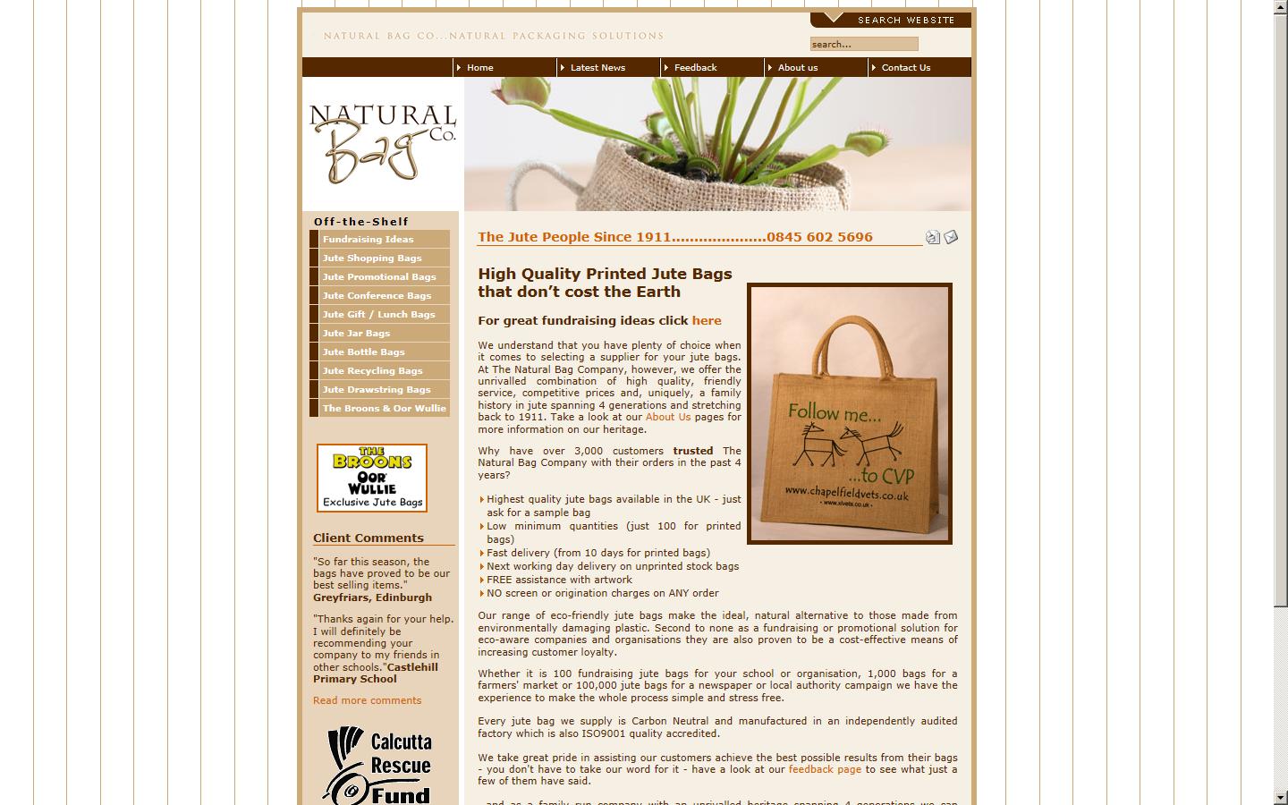 The Natural Bag Company Website