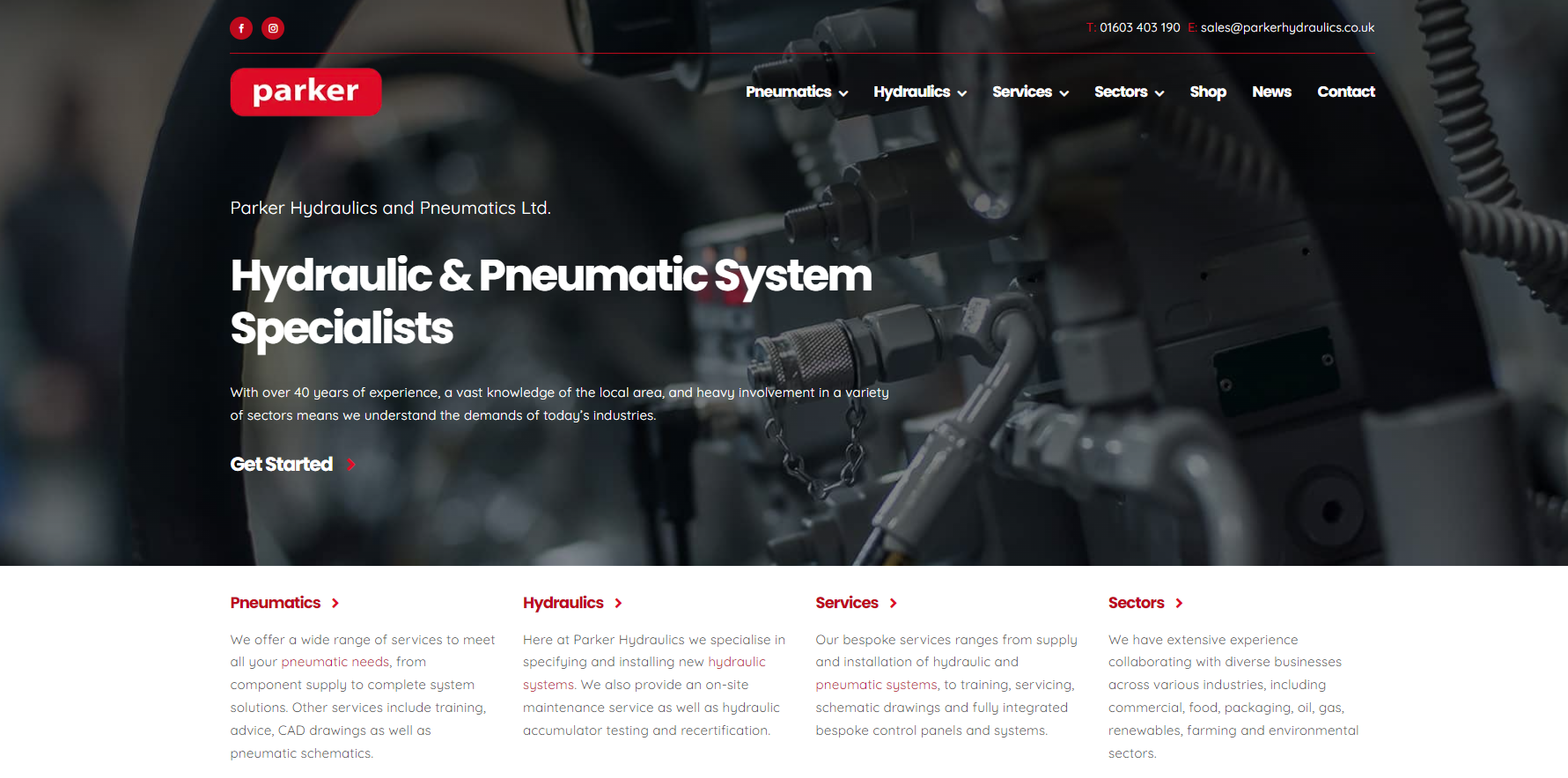 Parker Hydraulics & Pneumatics Ltd Website