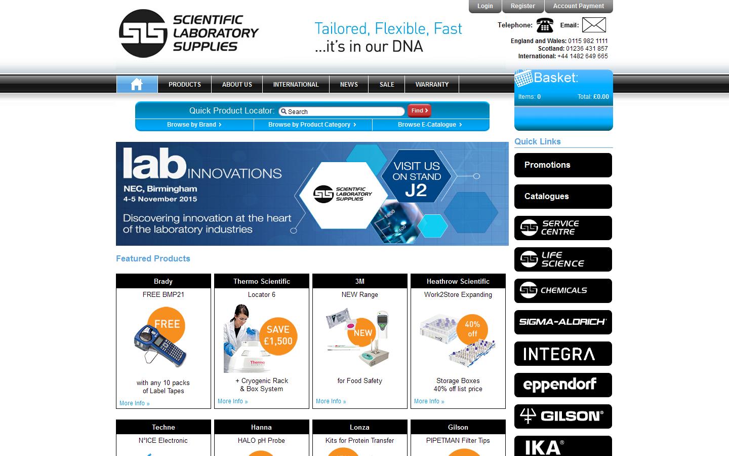 Scientific Laboratory Supplies Ltd Website