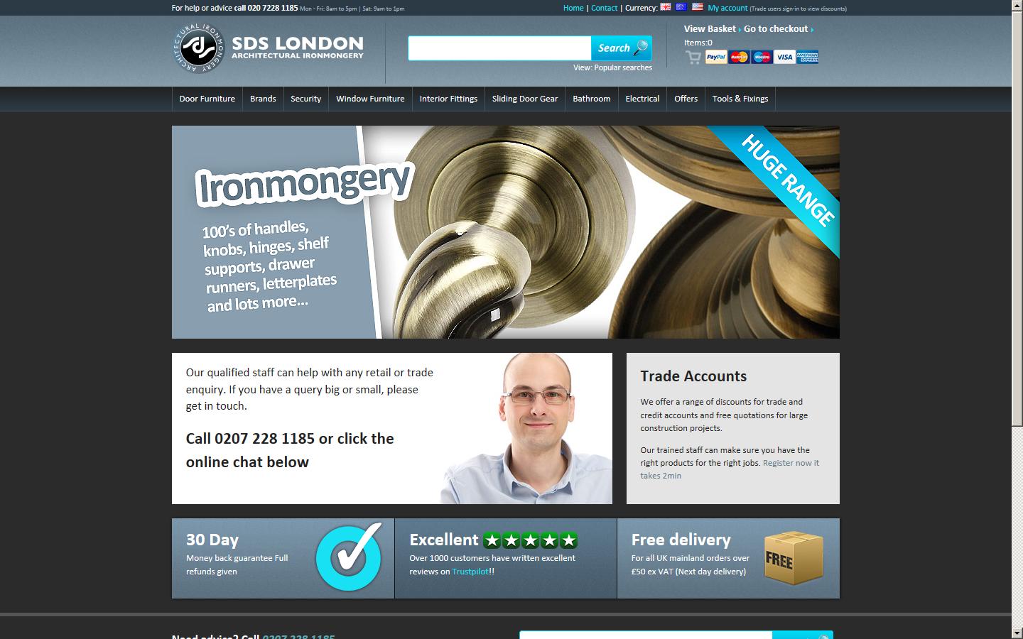 SDS London Architectural Ironmongery Website