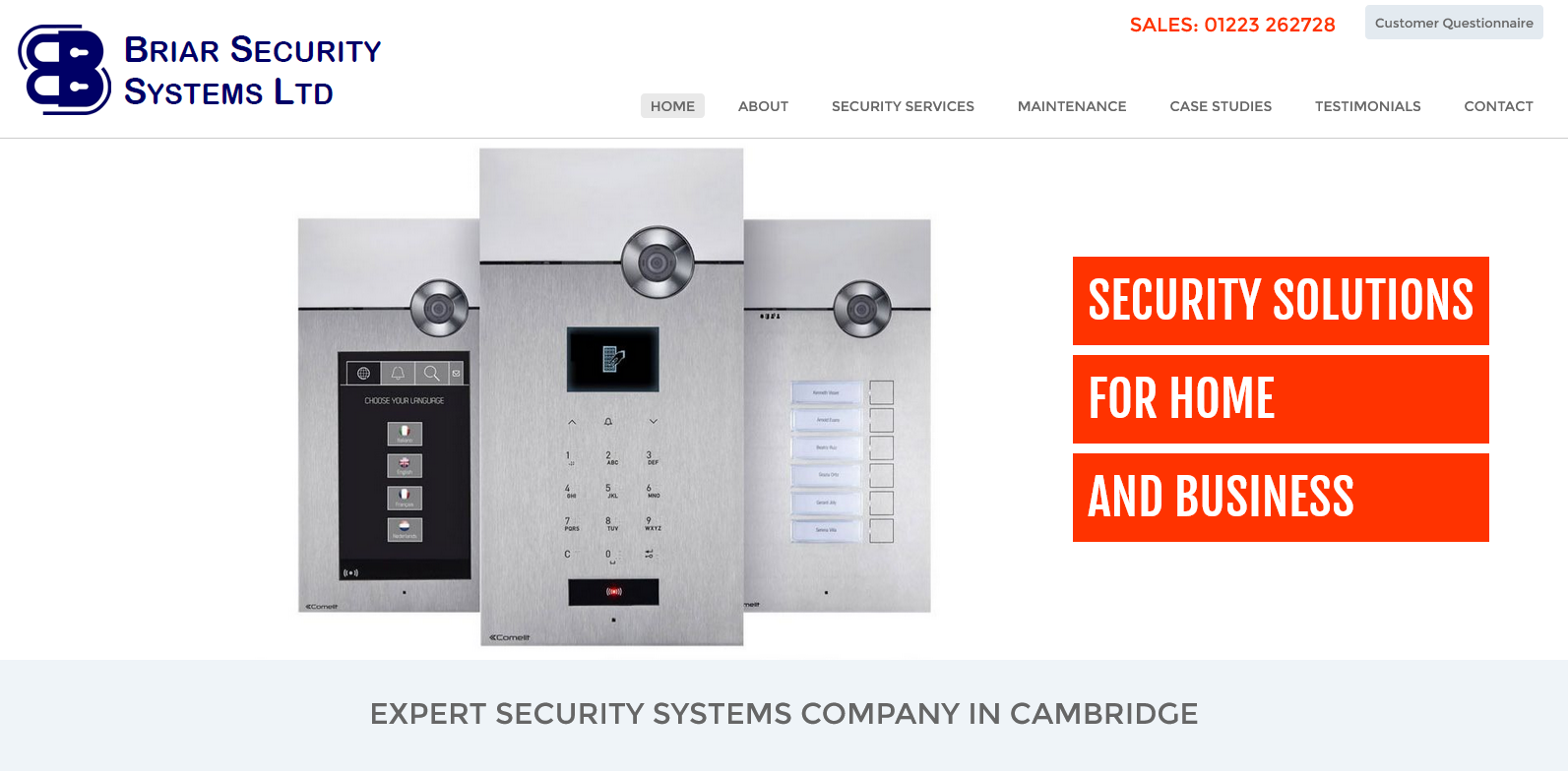 Briar Security Systems Ltd Website