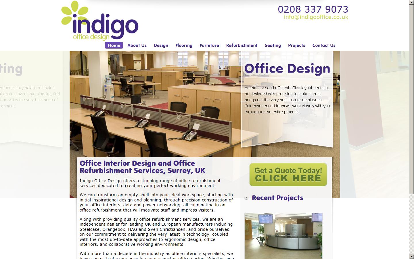 Indigo Office Design Website