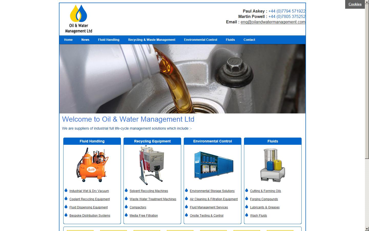 Oil & Water Management Ltd Website