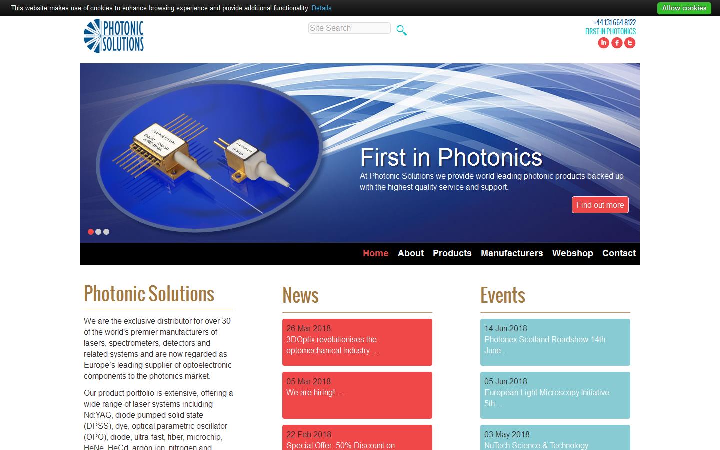 Photonic Solutions Ltd Website