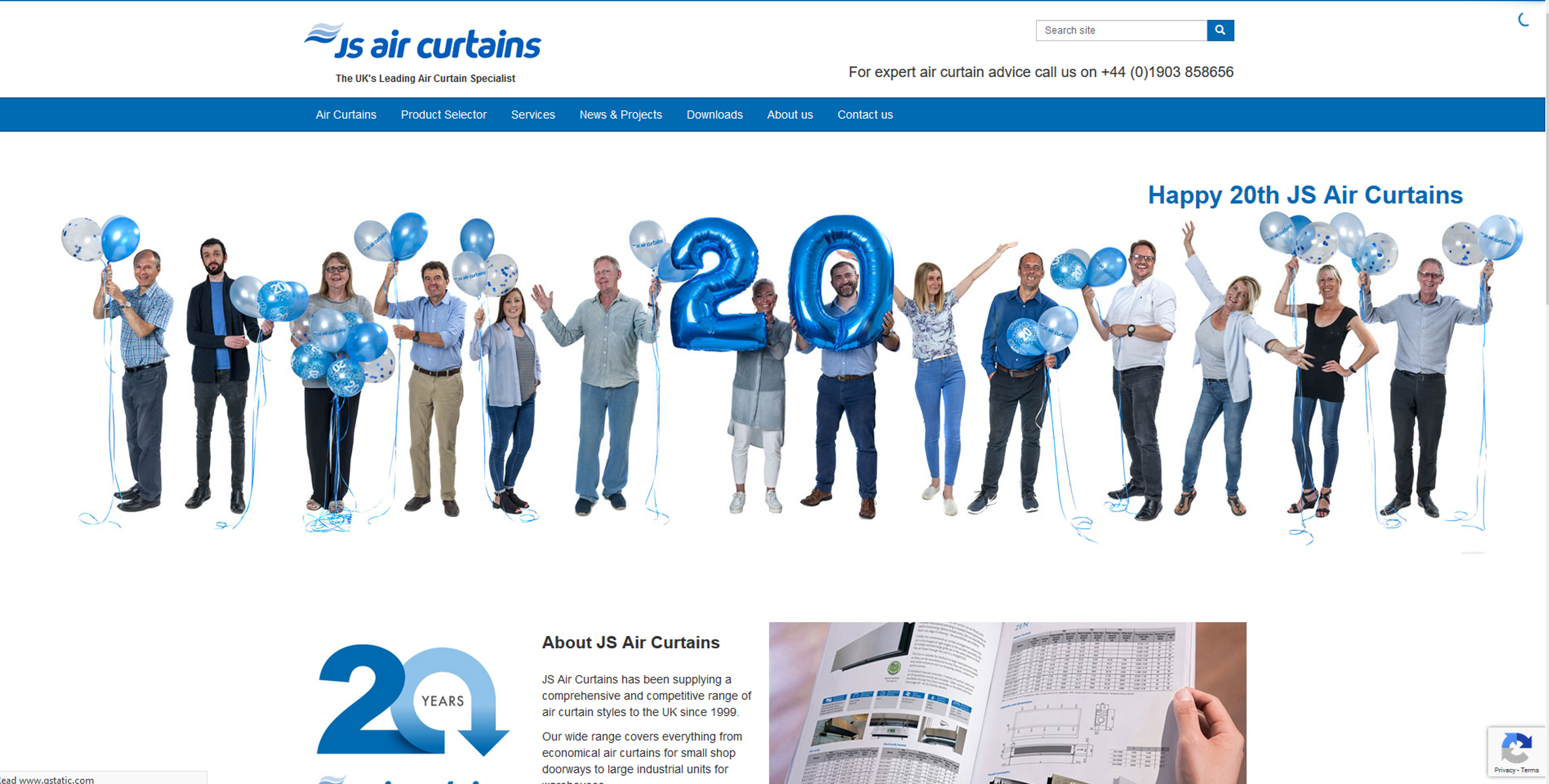 JS Air Curtains Website