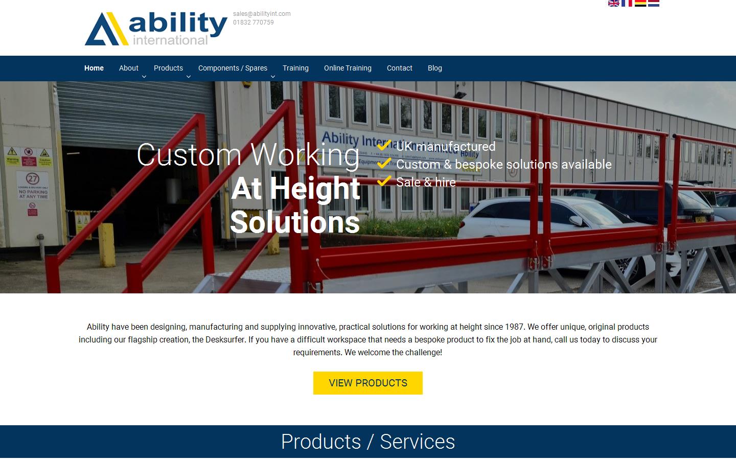 Ability International Ltd Website