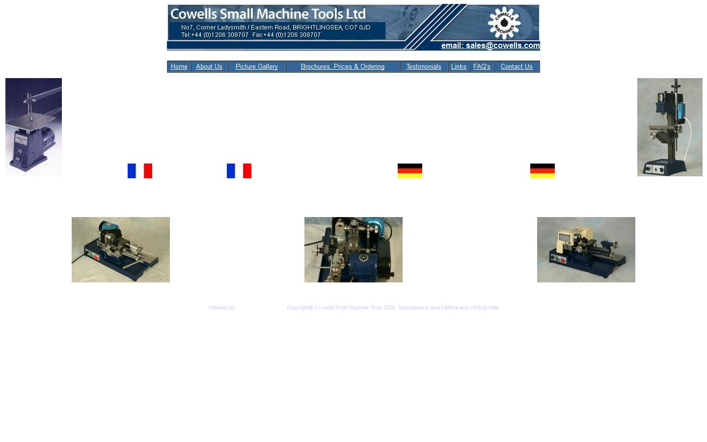 Cowells Small Machine Tools Ltd Website