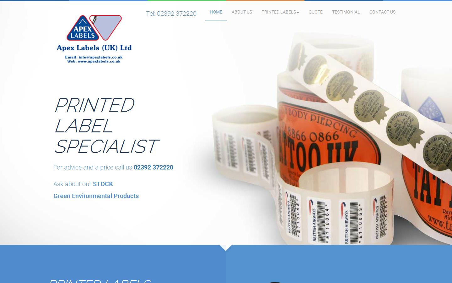 Apex Labels Ltd Website