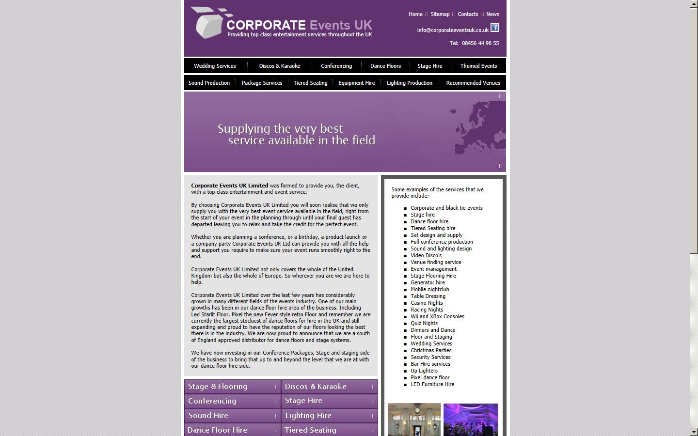 Corporate Events Website