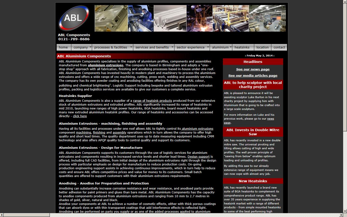 ABL (Aluminium Components) Ltd Website