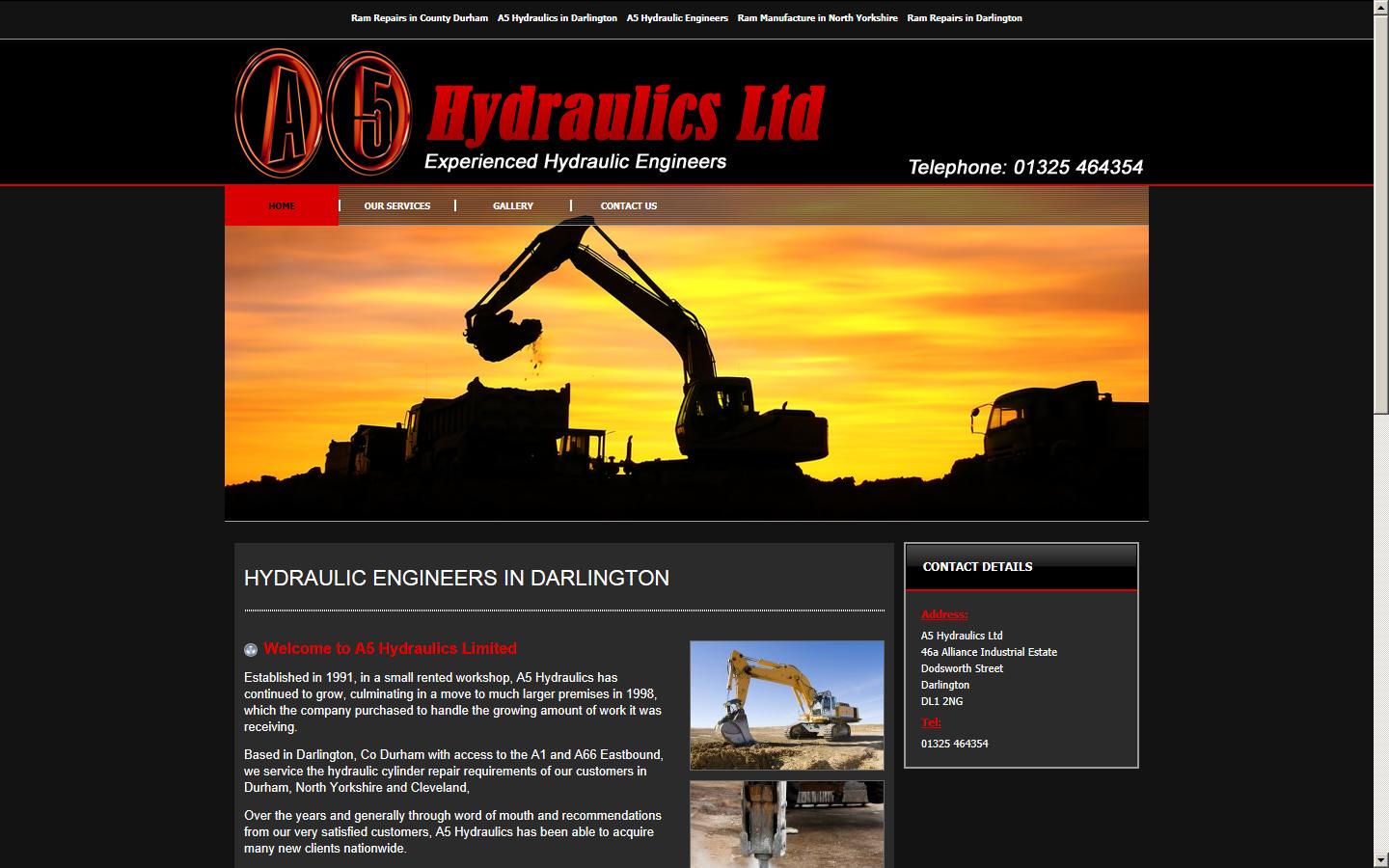 A5 Hydraulics Ltd Website