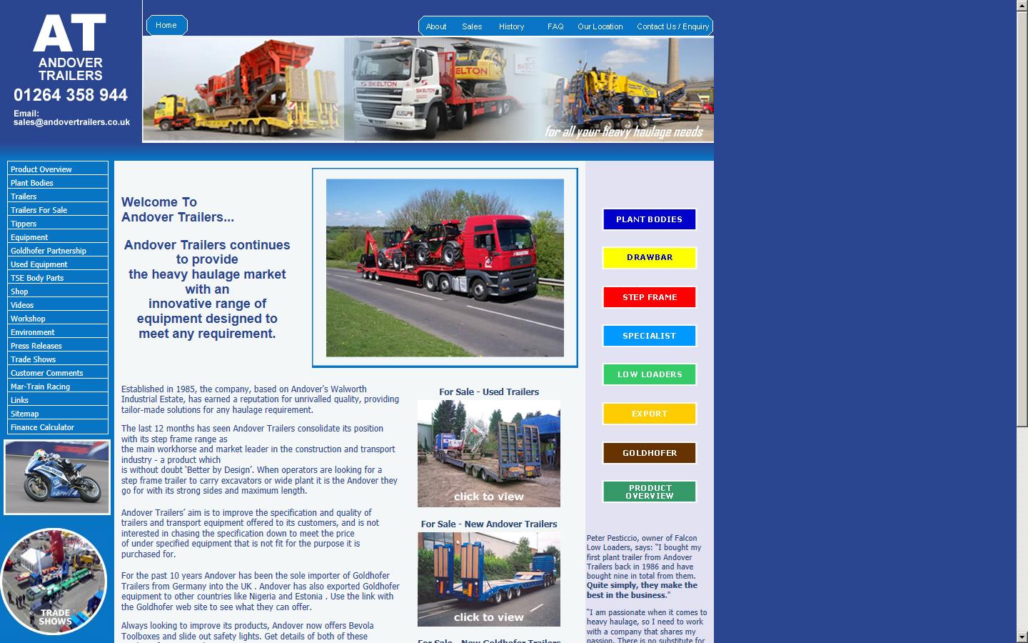 Andover Trailers Website