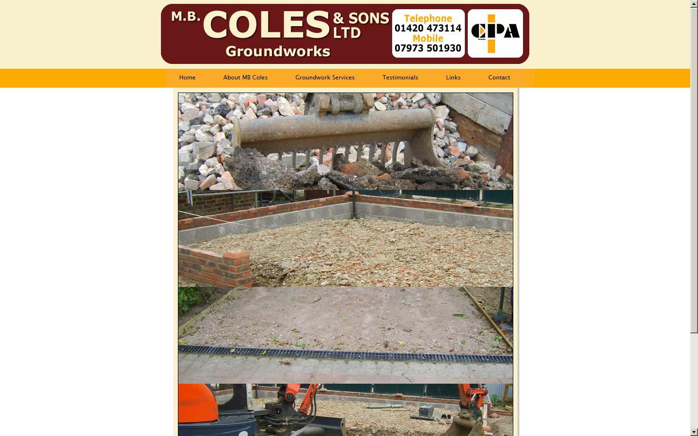 MB Coles & Sons Website