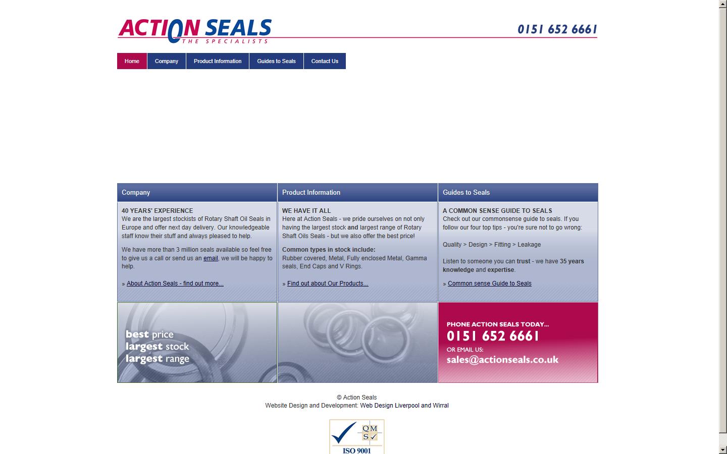 Action Seals Ltd Website