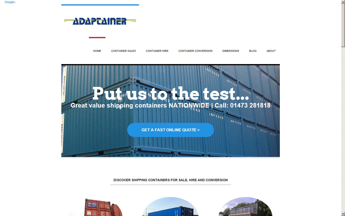 Adaptainer Ltd Website