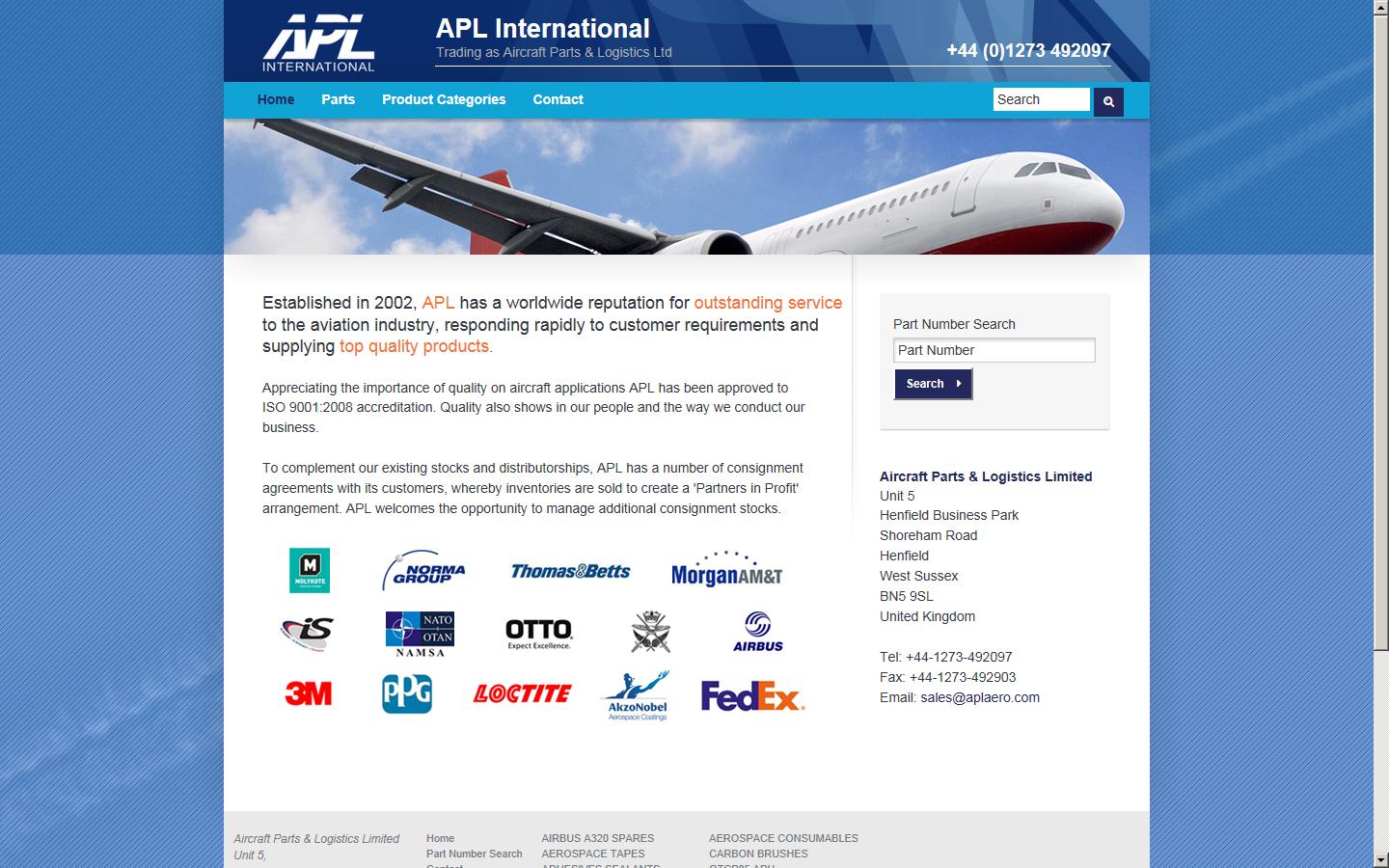 Aircraft Parts & Logistics Ltd  Website