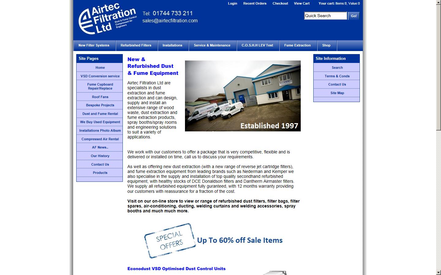 Airtec Filtration Ltd Website