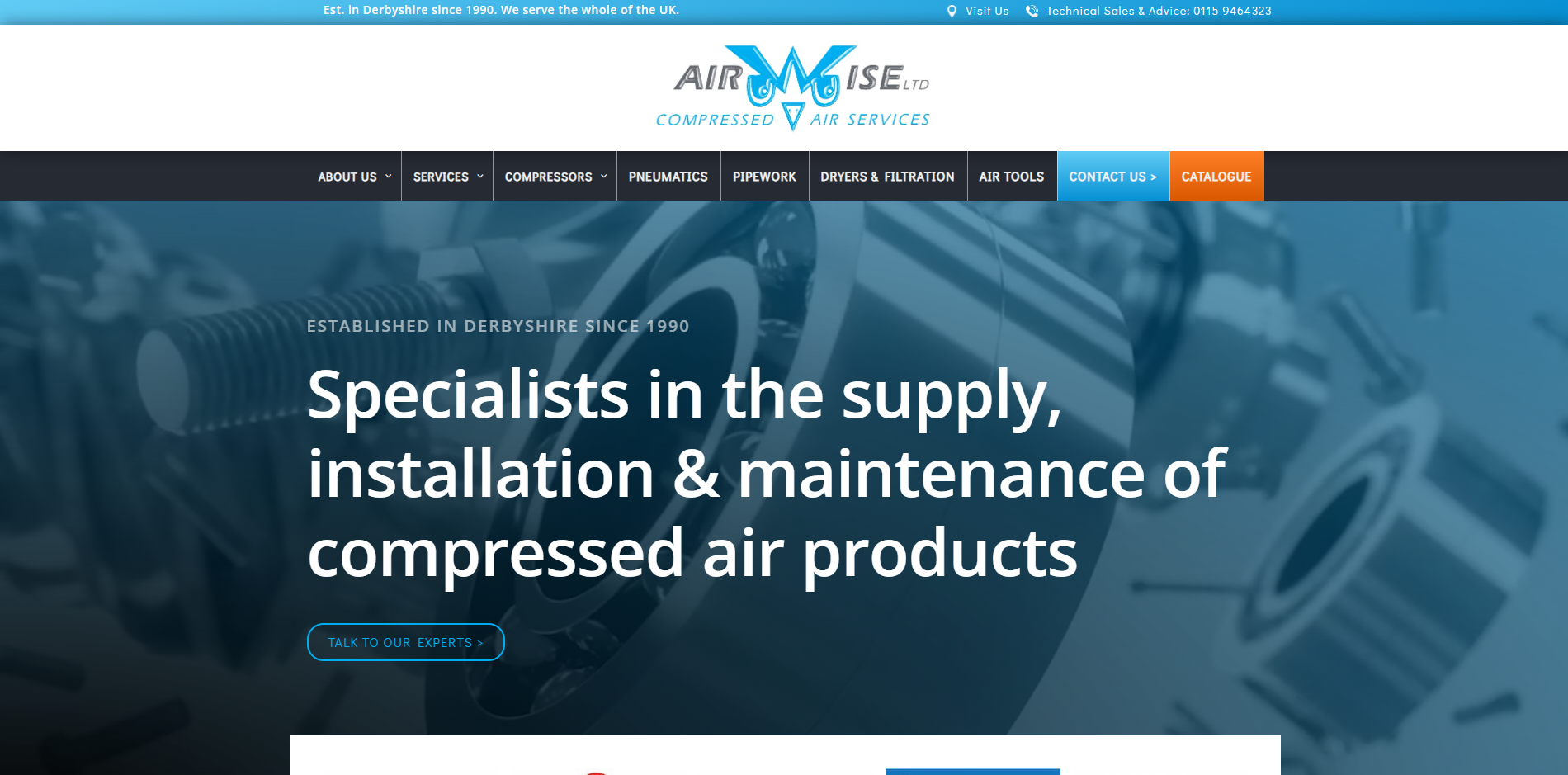 Airwise Compressed Air Services Website