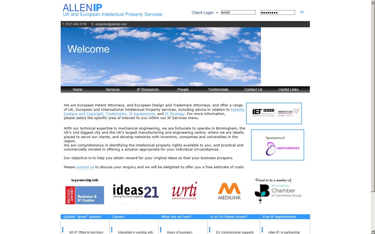 Allen IP Ltd Website