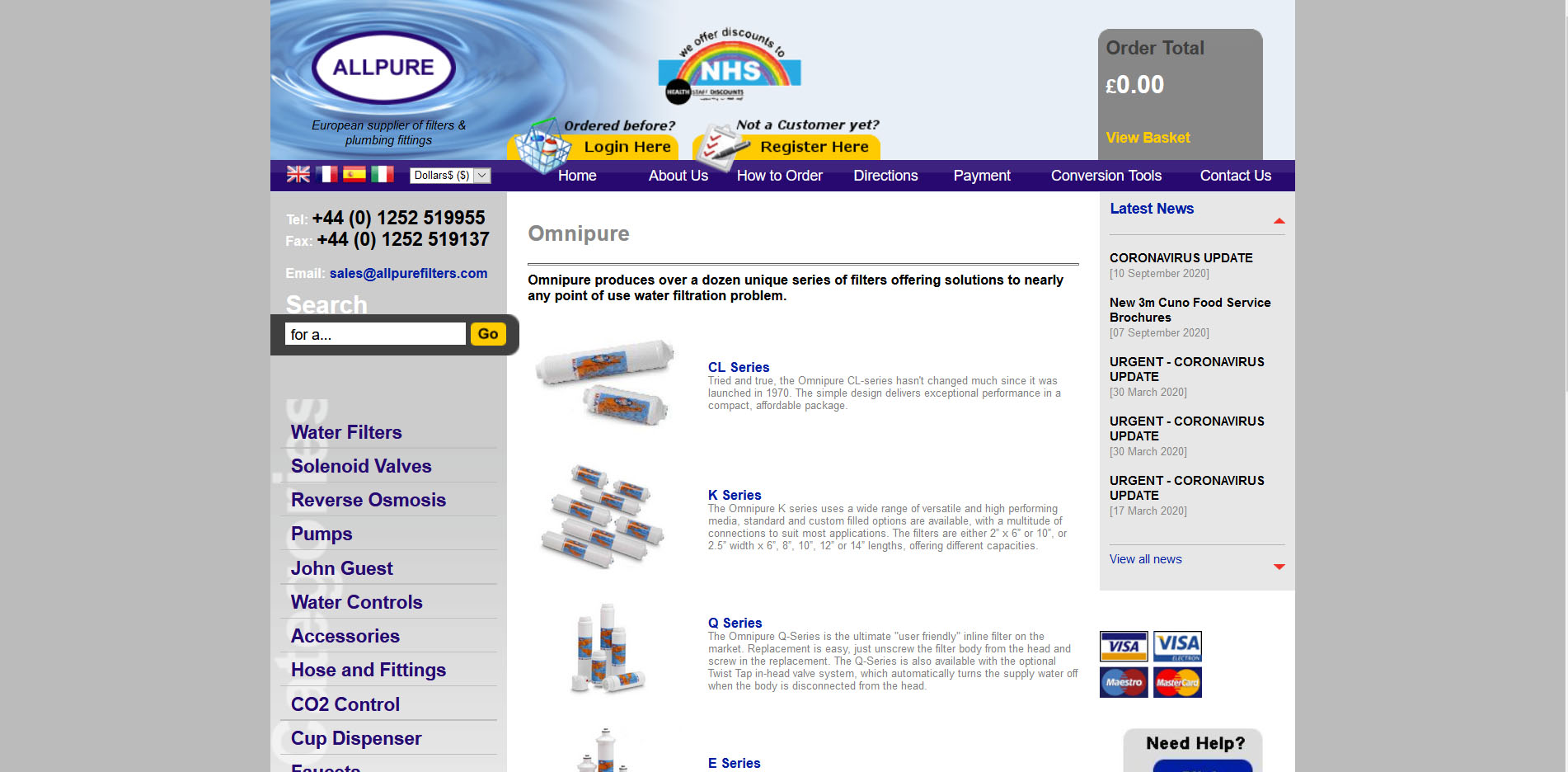 Allpure Filters Ltd Website