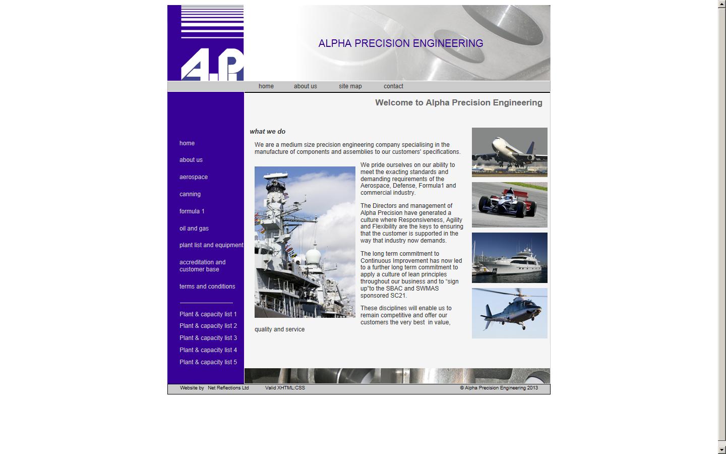 Alpha Precision Engineering (Poole) Ltd Website