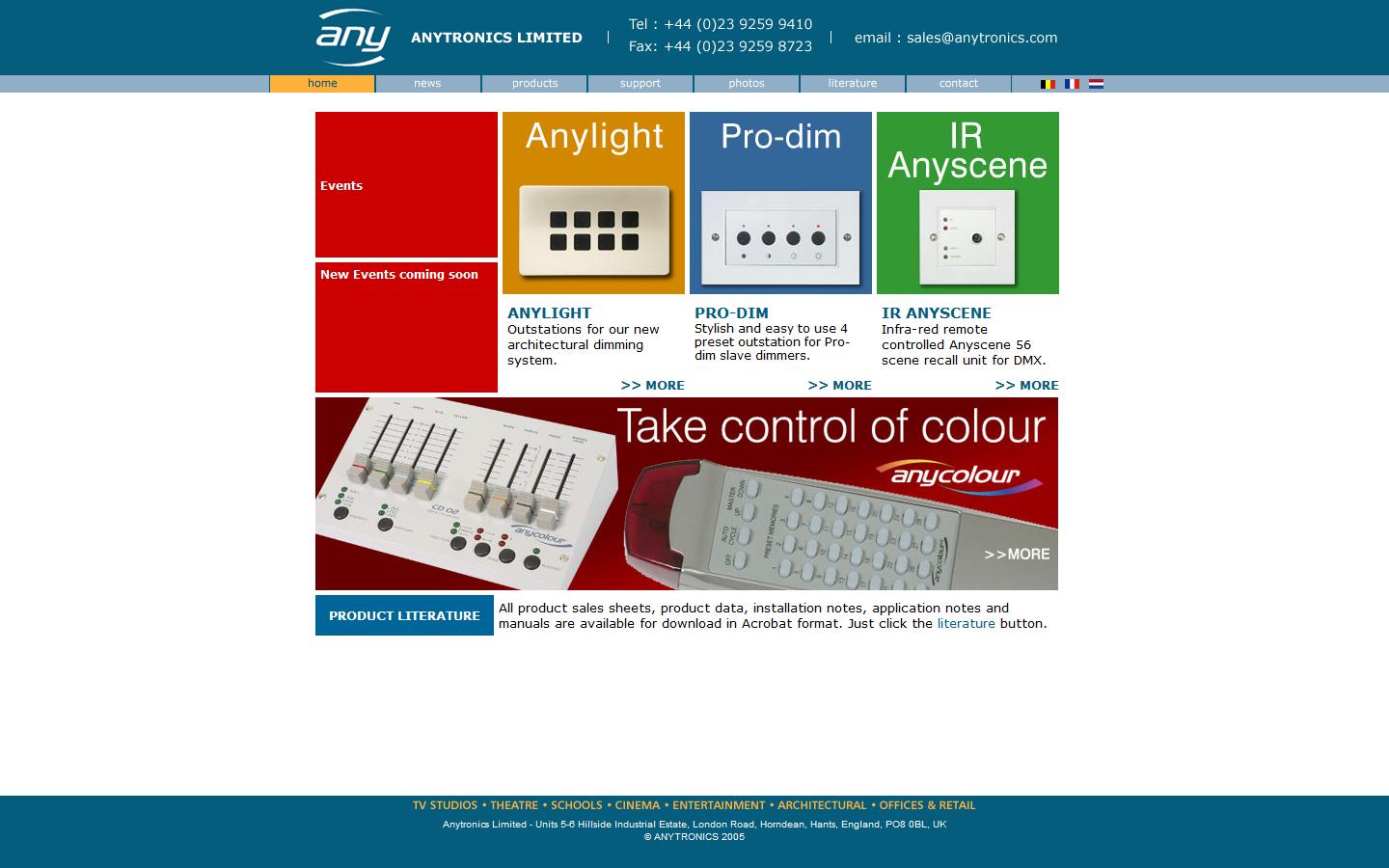 Anytronics Ltd Website