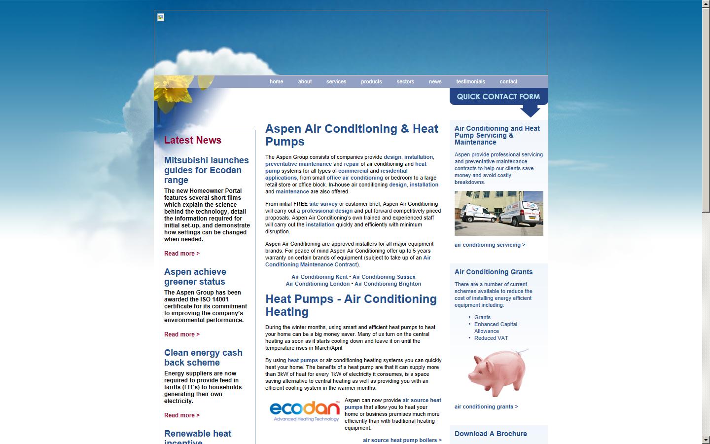 Aspen Air Conditioning Ltd Website