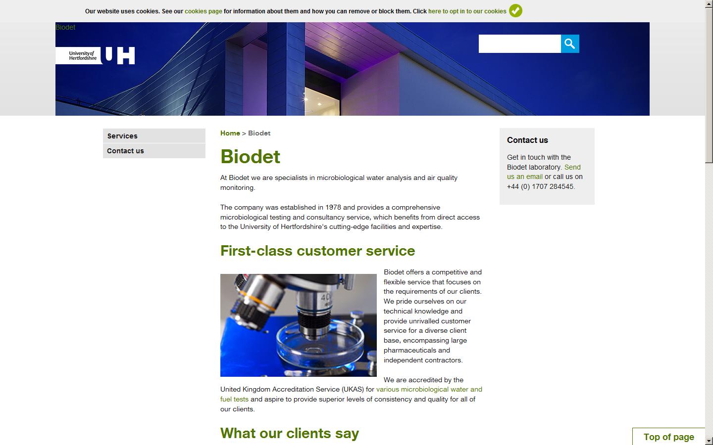 Biodeterioration Centre  Website