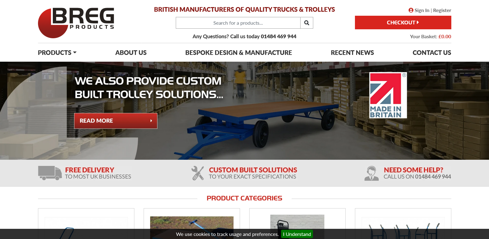 Breg Products Ltd Website