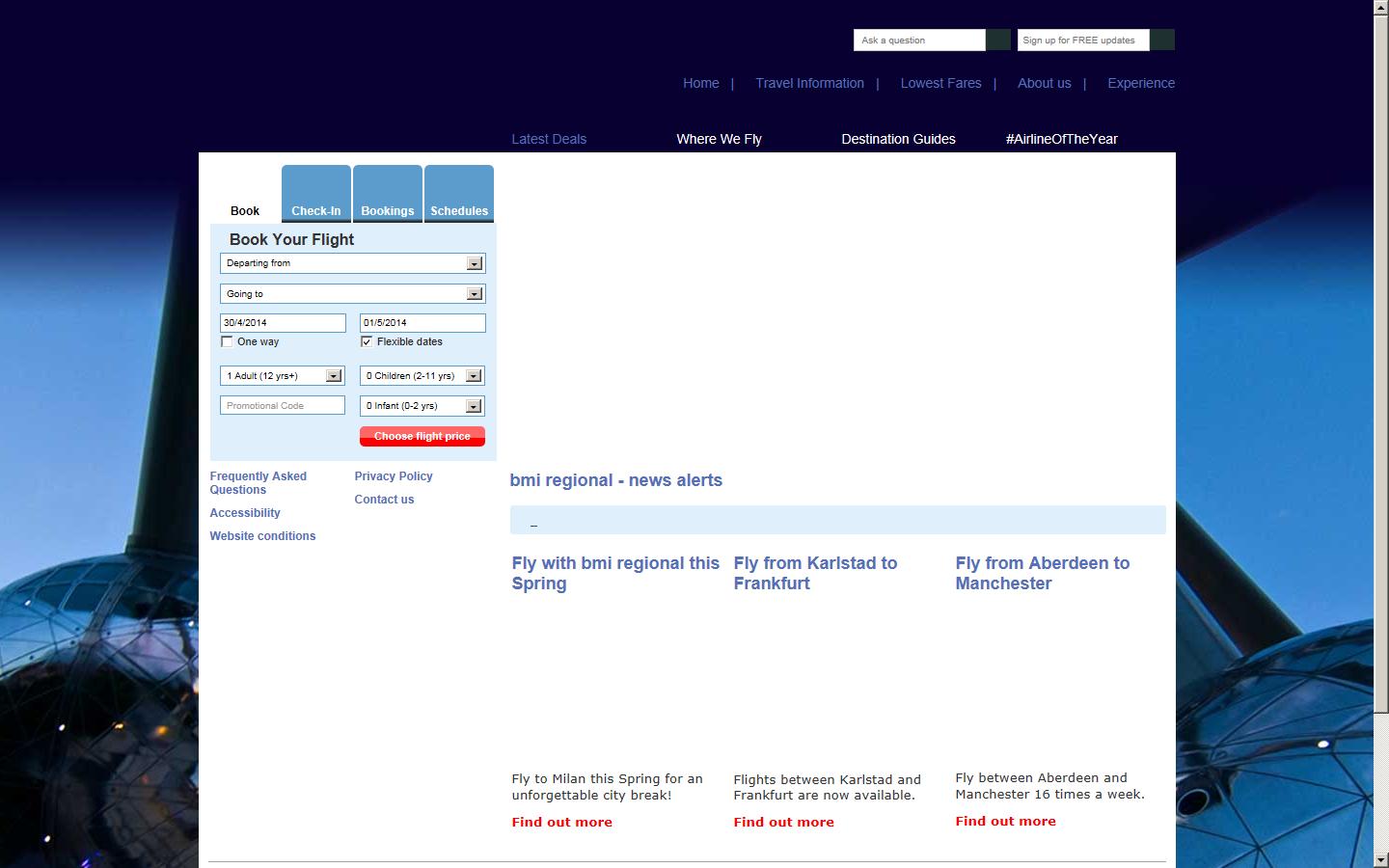 British Midland Airways Ltd Website