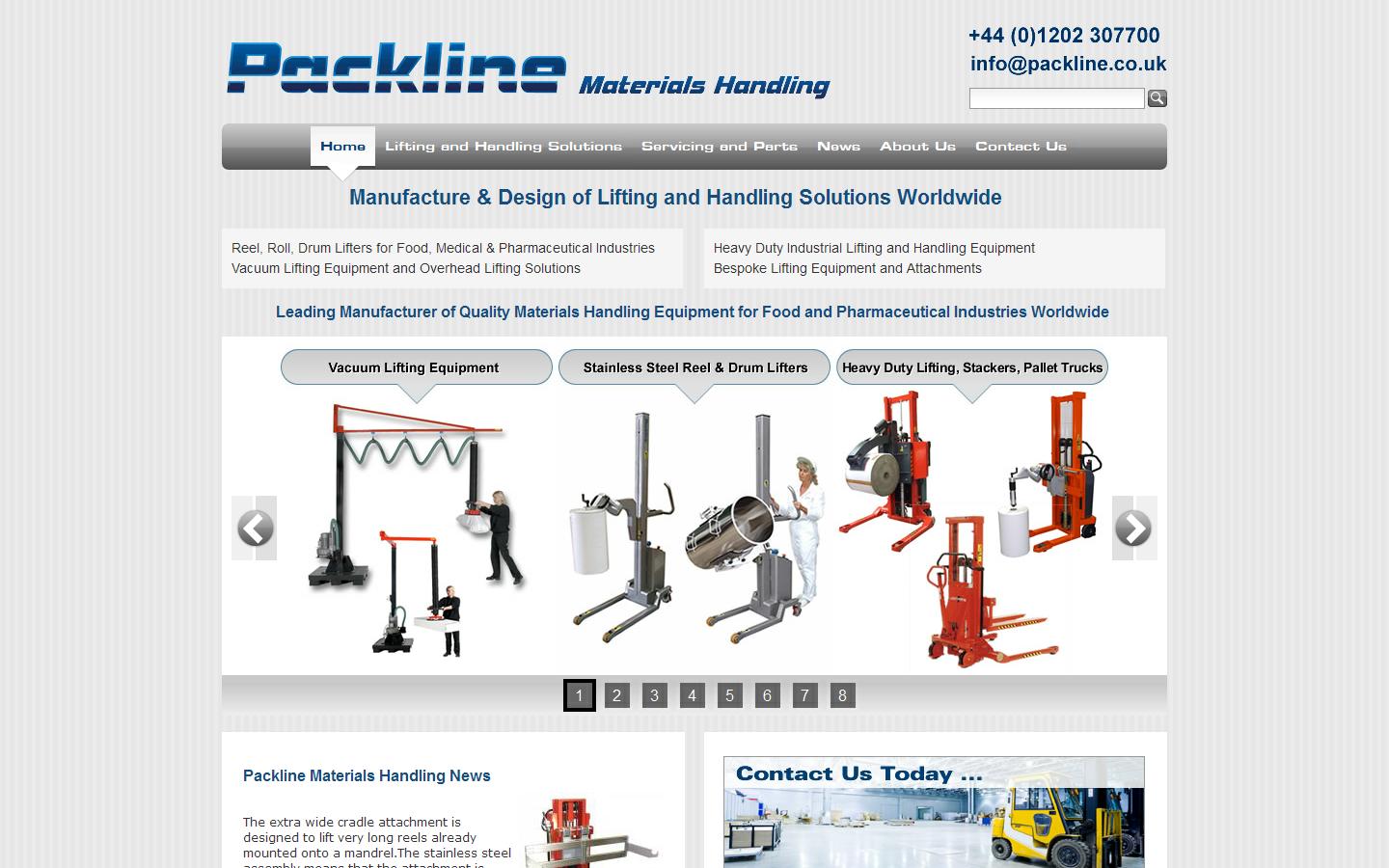 Packline Materials Handling Website