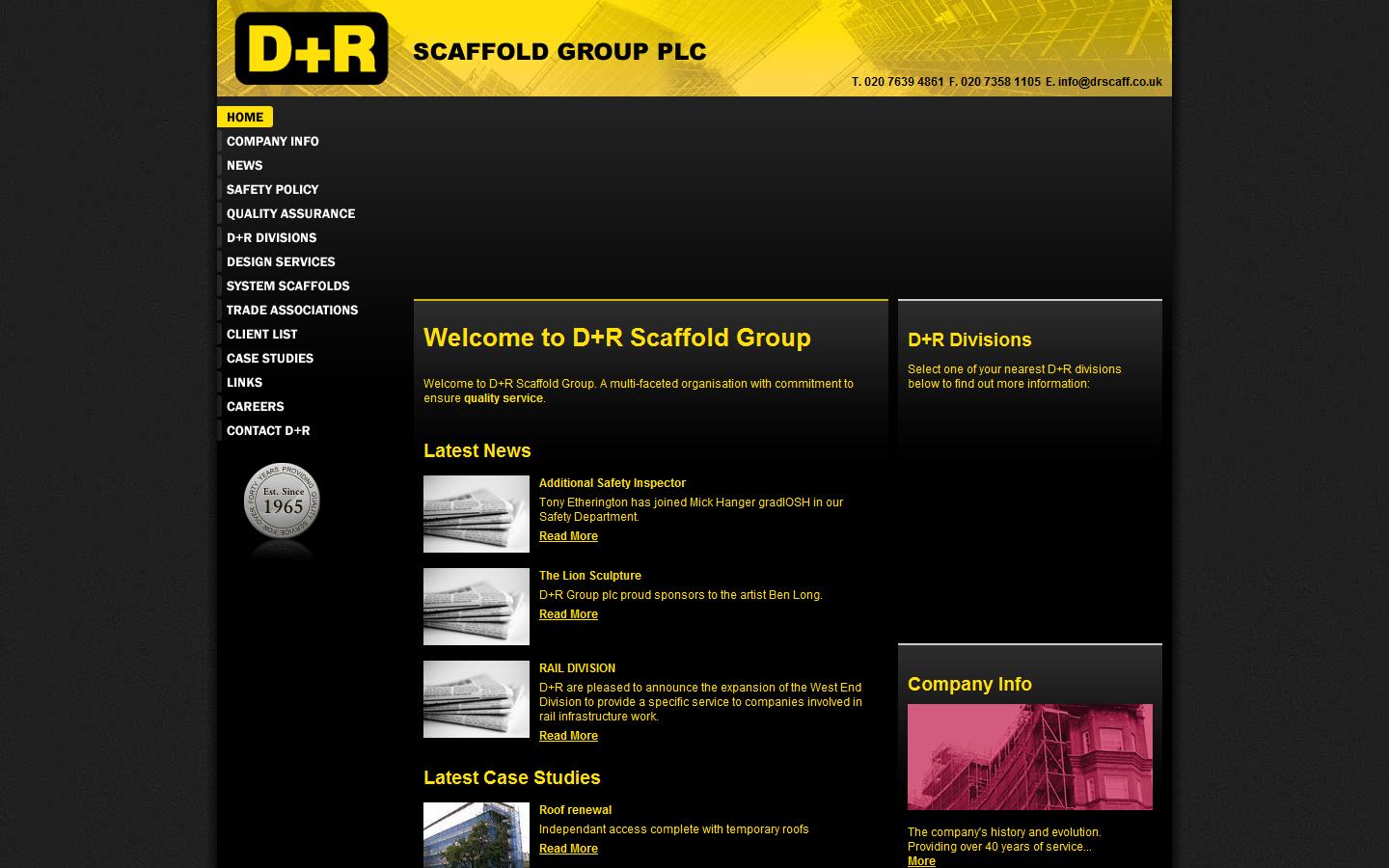 D & R Scaffold (London) Ltd Website