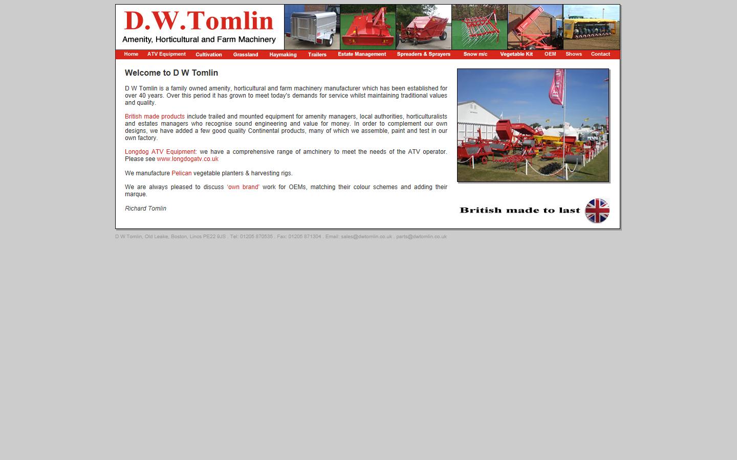 D W Tomlin Website