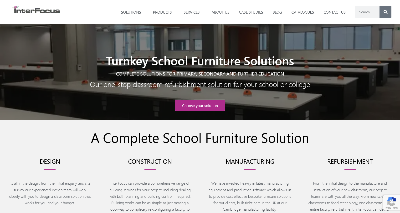 InterFocus Ltd (School Furniture) Website