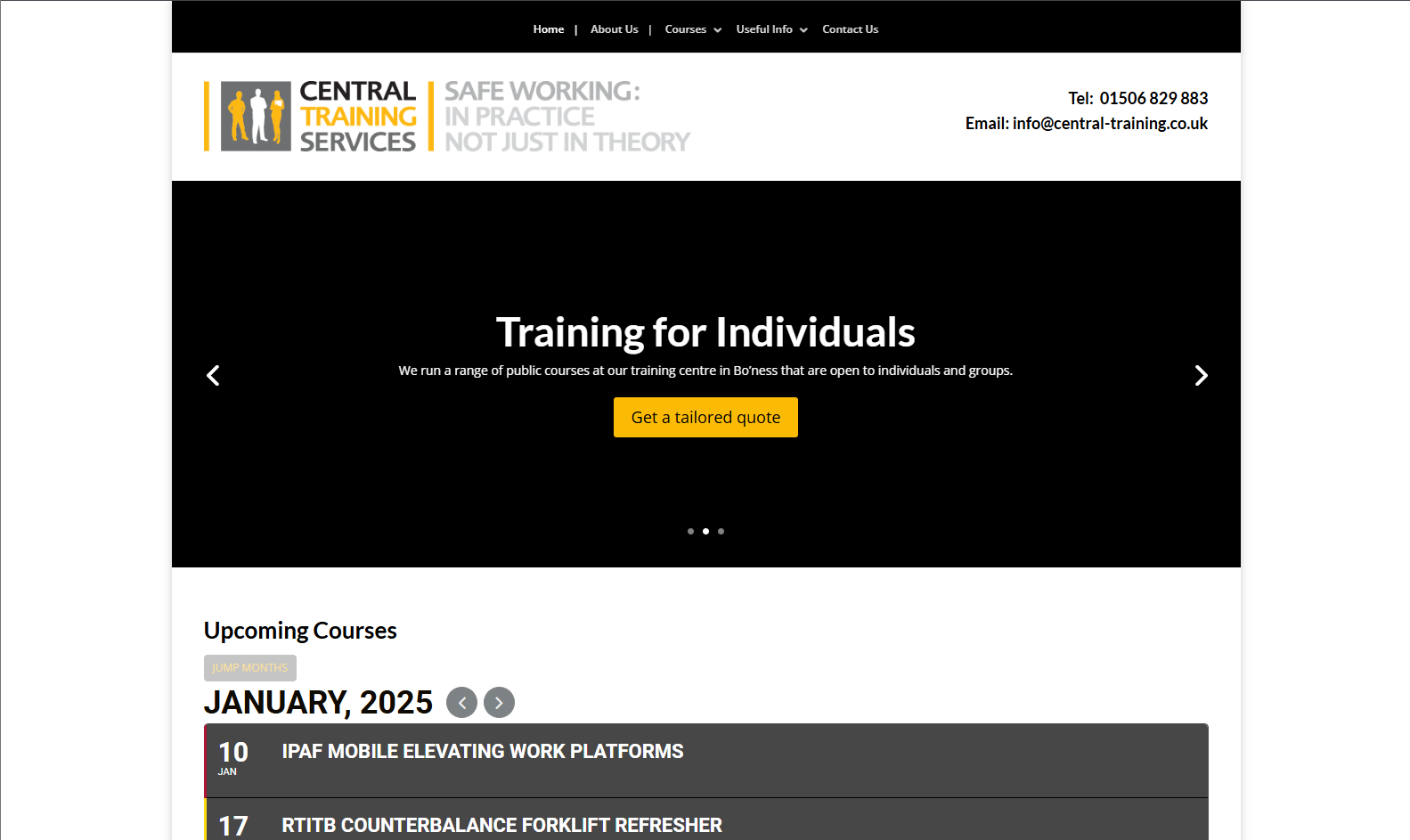 Central Training Services Ltd Website