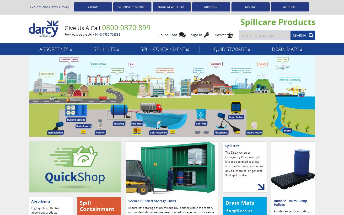 Darcy Spillcare Manufacture Website