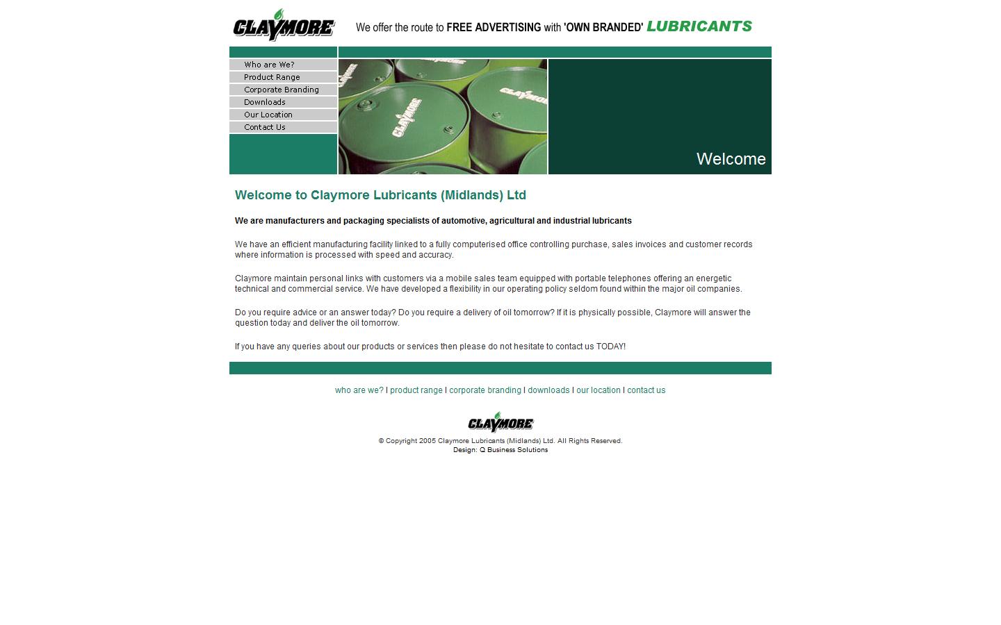 Claymore Lubricants (Midlands) Ltd Website