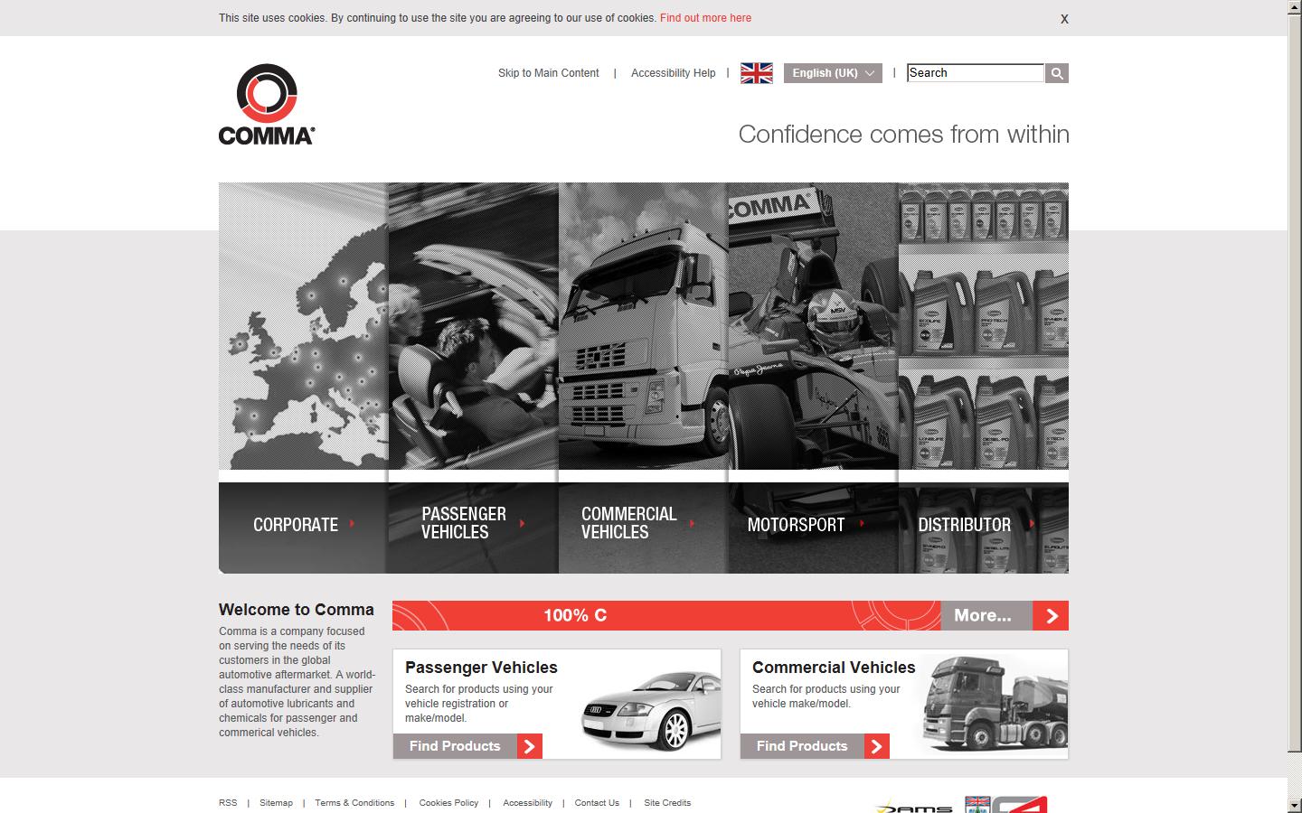 Comma Oil & Chemicals Ltd. Website