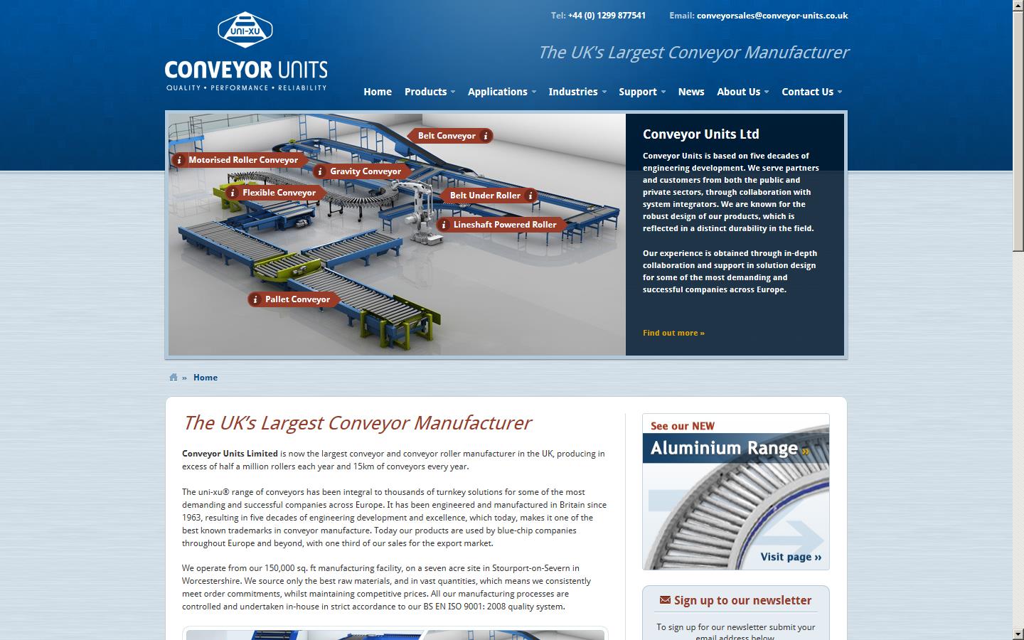 Conveyor Units Ltd Website