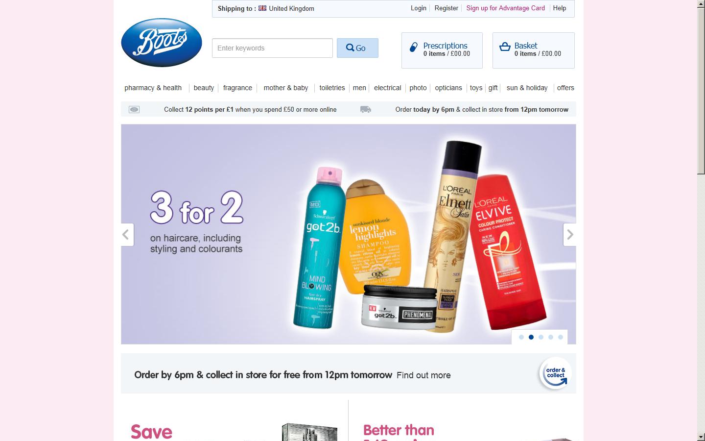 Boots the Chemist Ltd Website