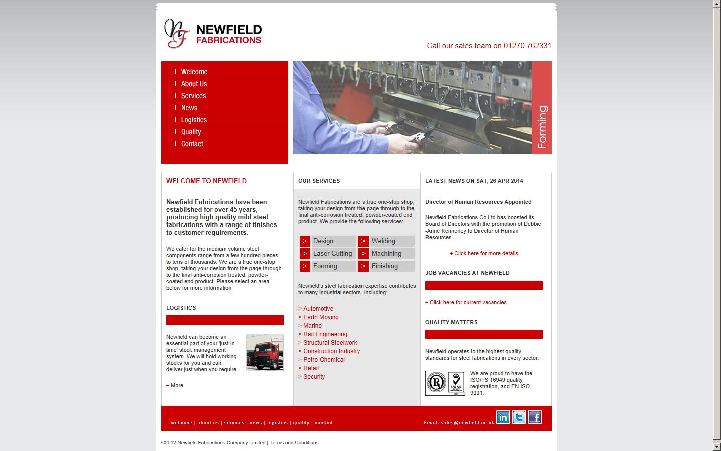 Newfield Fabrications Co Ltd Website