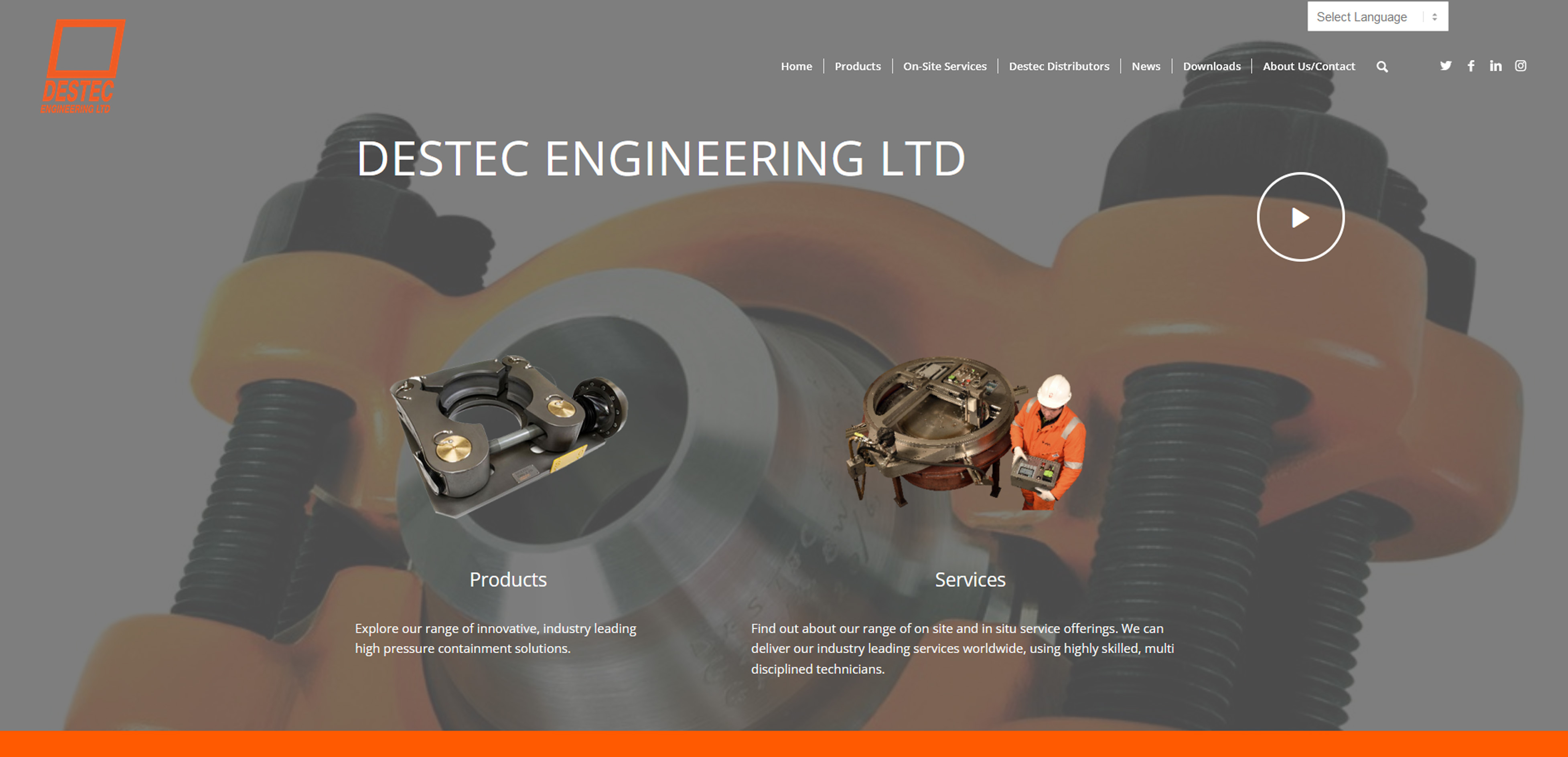 Destec Engineering Ltd  Website