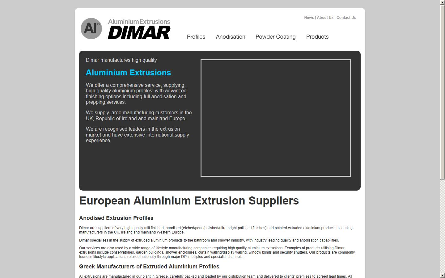 Dimar Aluminium Extrusions  Website