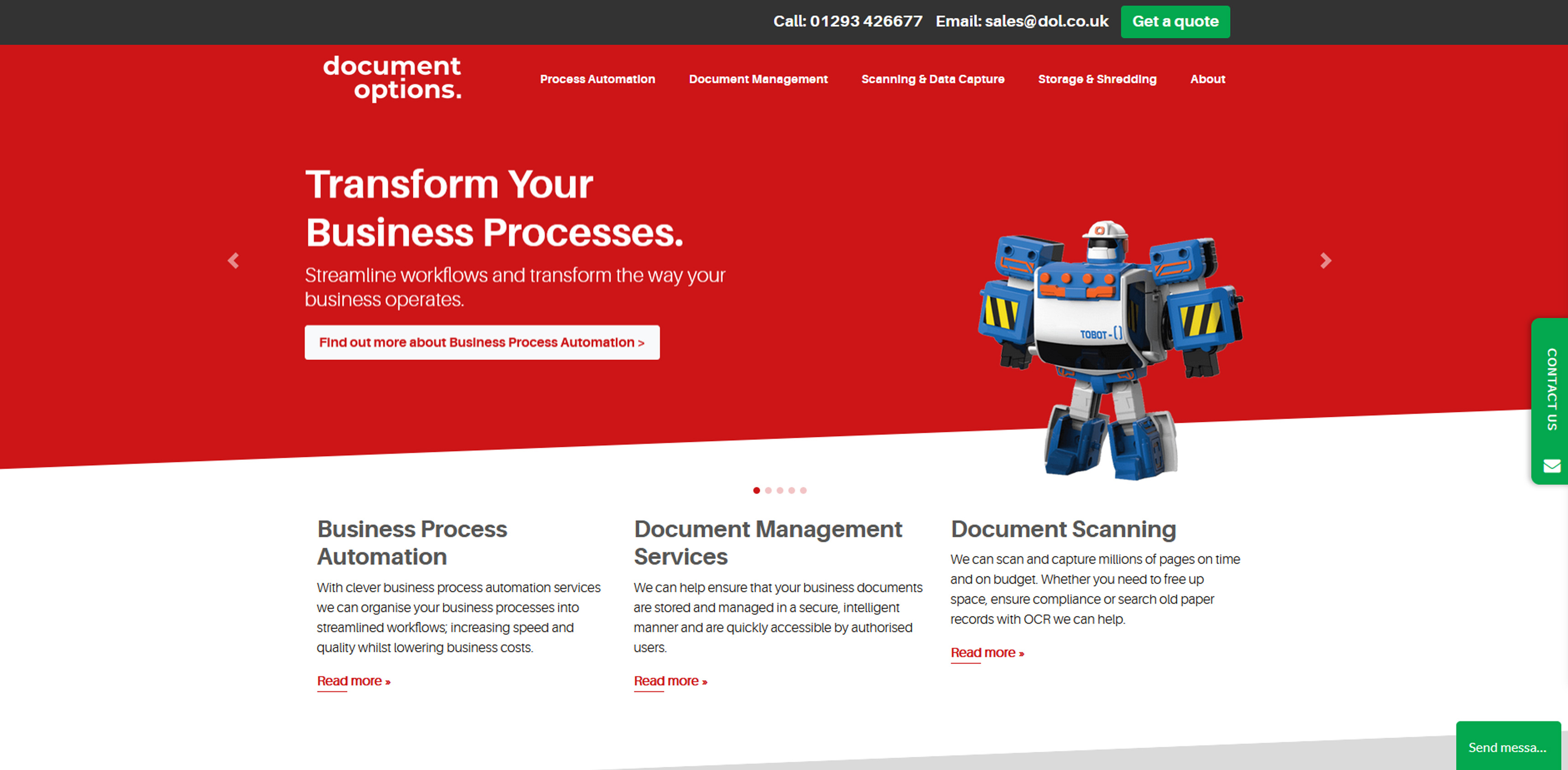 Document Options Ltd  Website