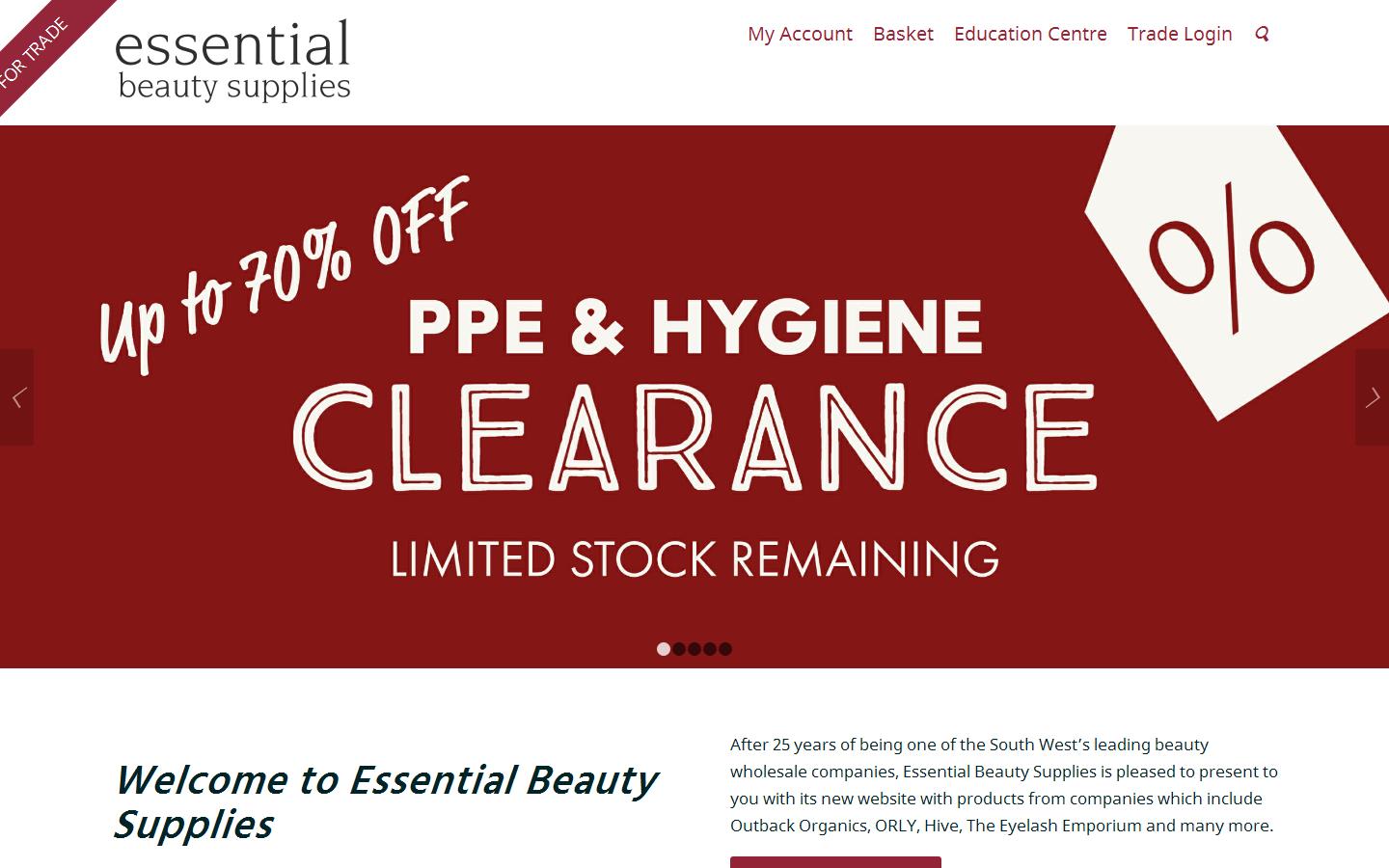 Essential Beauty Supplies Ltd Website