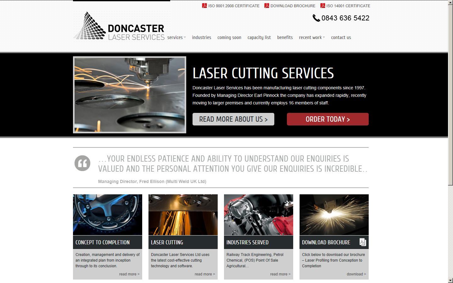 Doncaster Laser Logistics Ltd Website