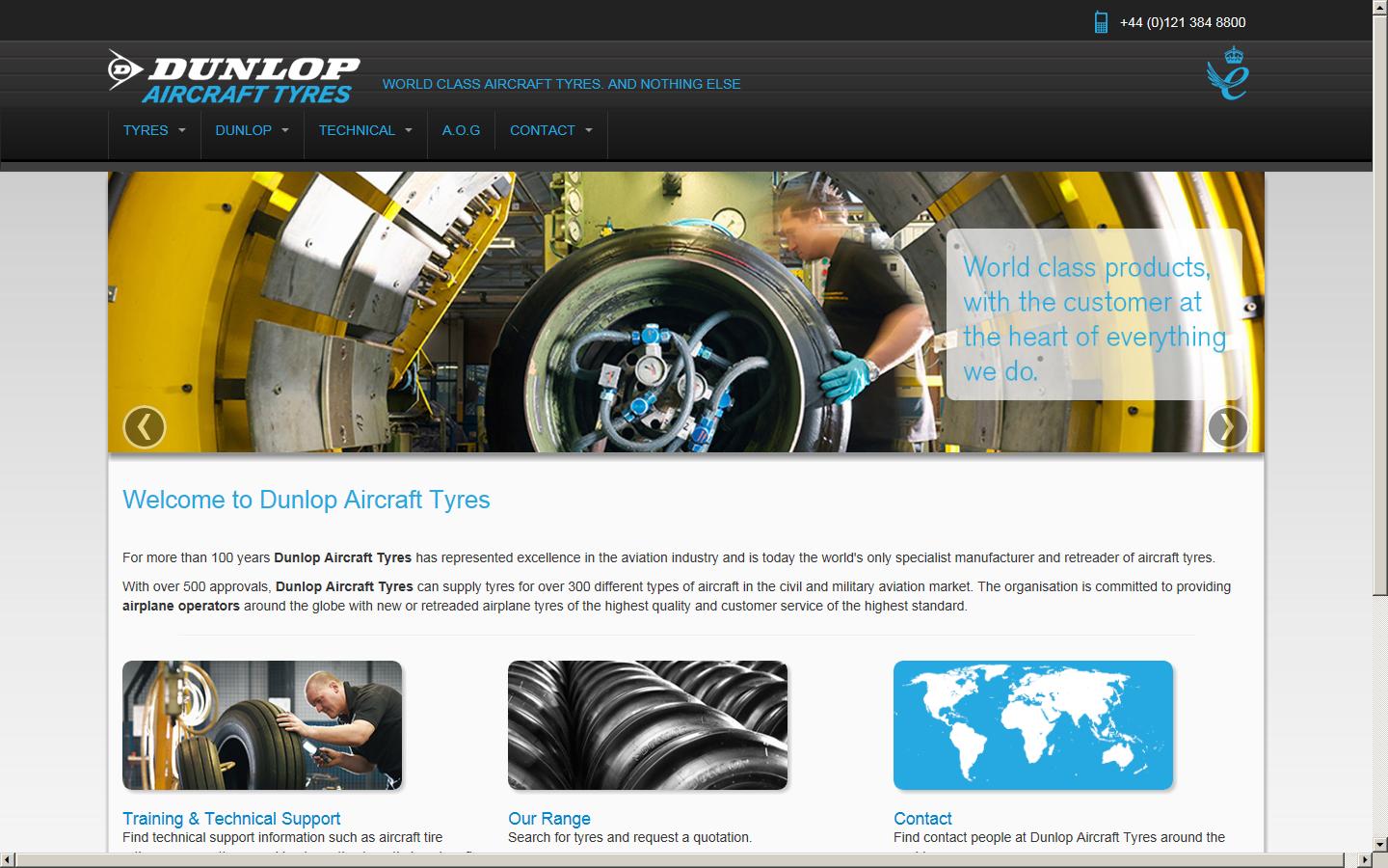 Dunlop Aircraft Tyres Ltd  Website