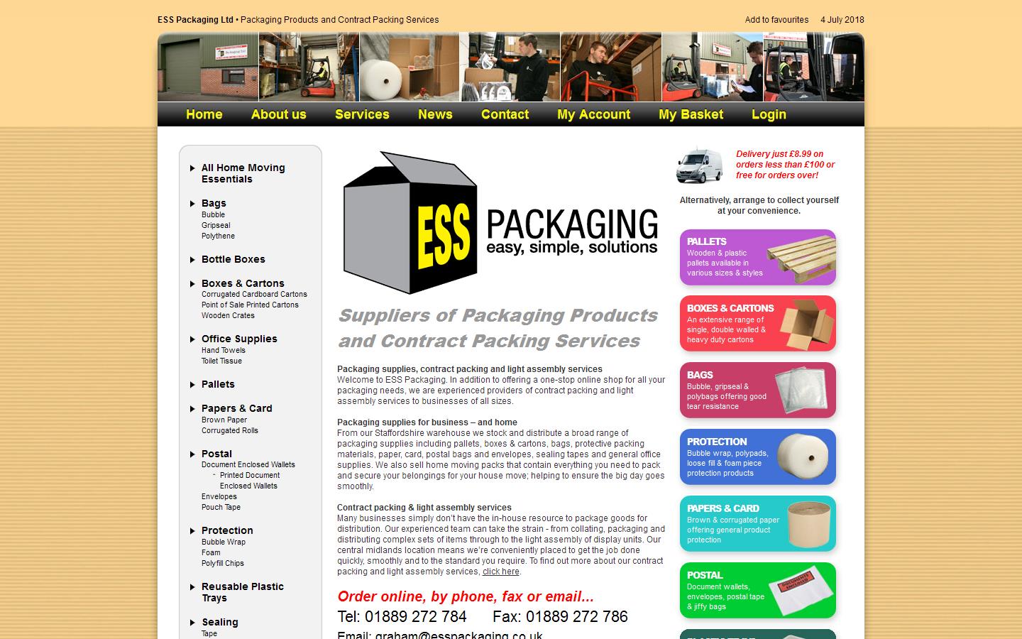 ESS Packaging Ltd Website